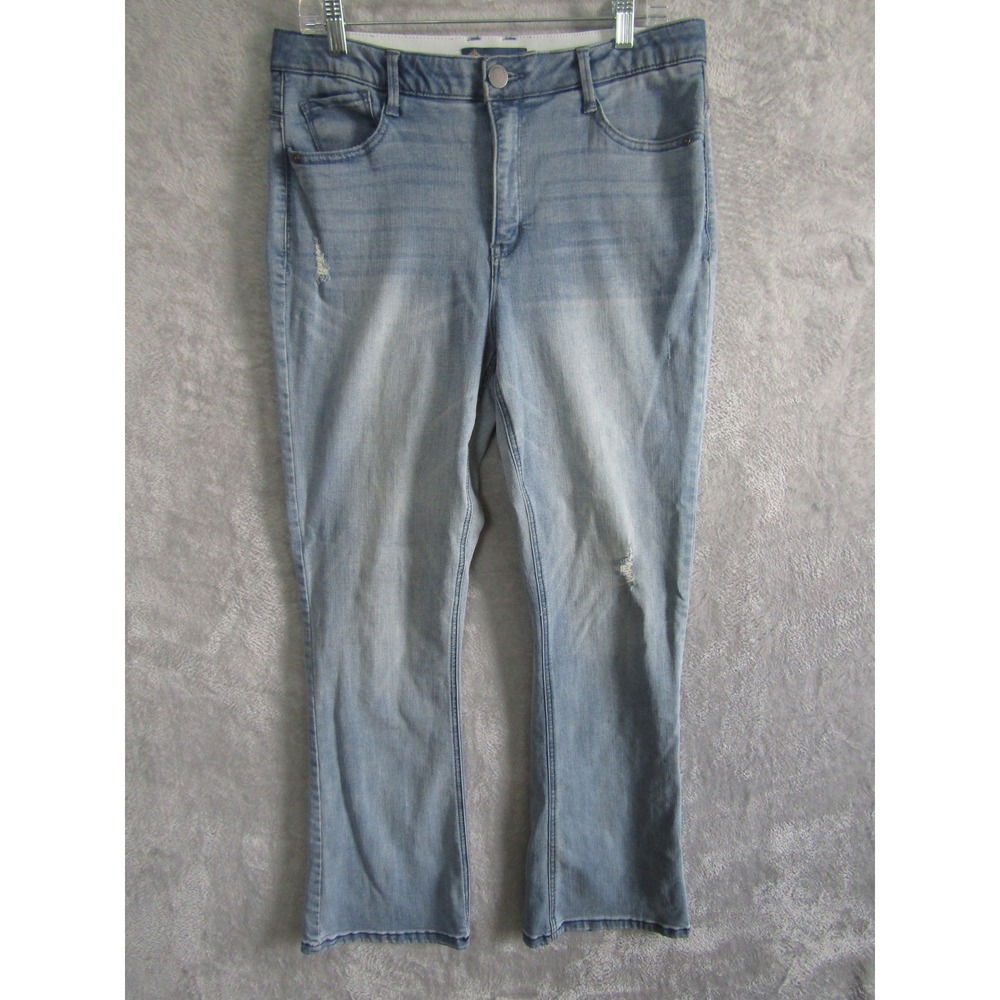 Democracy Ab Solution Bootcut Jeans Light‎ Wash Distressed Blue Women 12